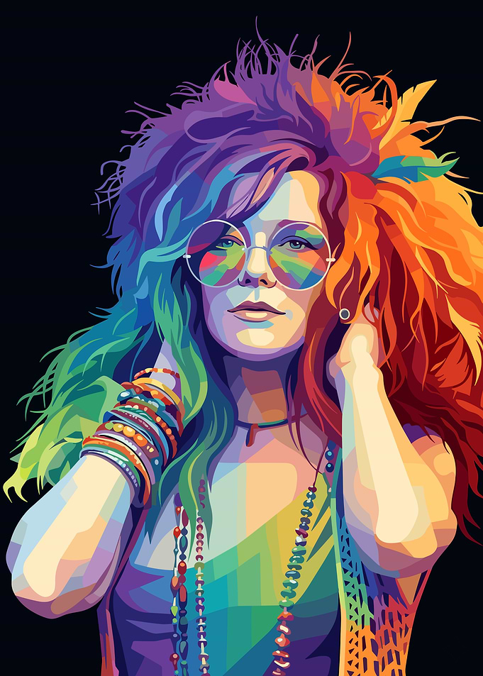 Colorful Portrait of Janis Joplin
