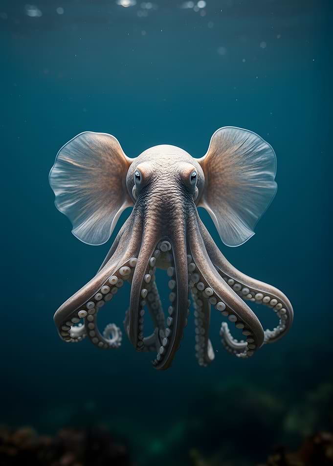 Elephant Octopus Underwater