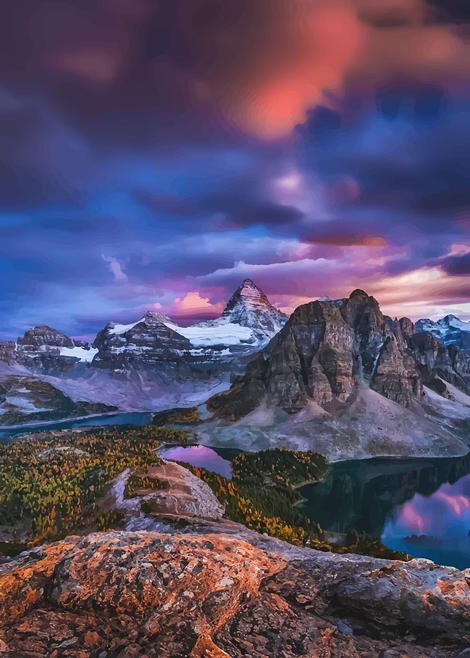 Majestic Mountain Landscape at Sunset