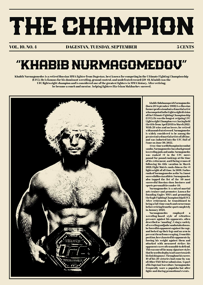 Khabib Nurmagomedov The Champion