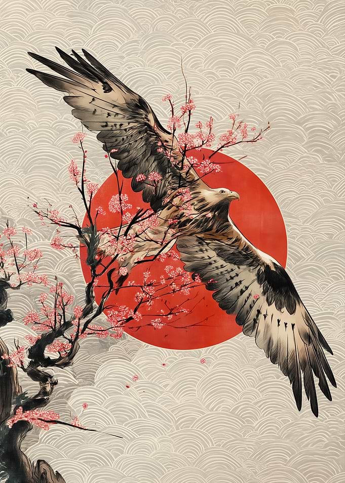 Eagle and Cherry Blossoms