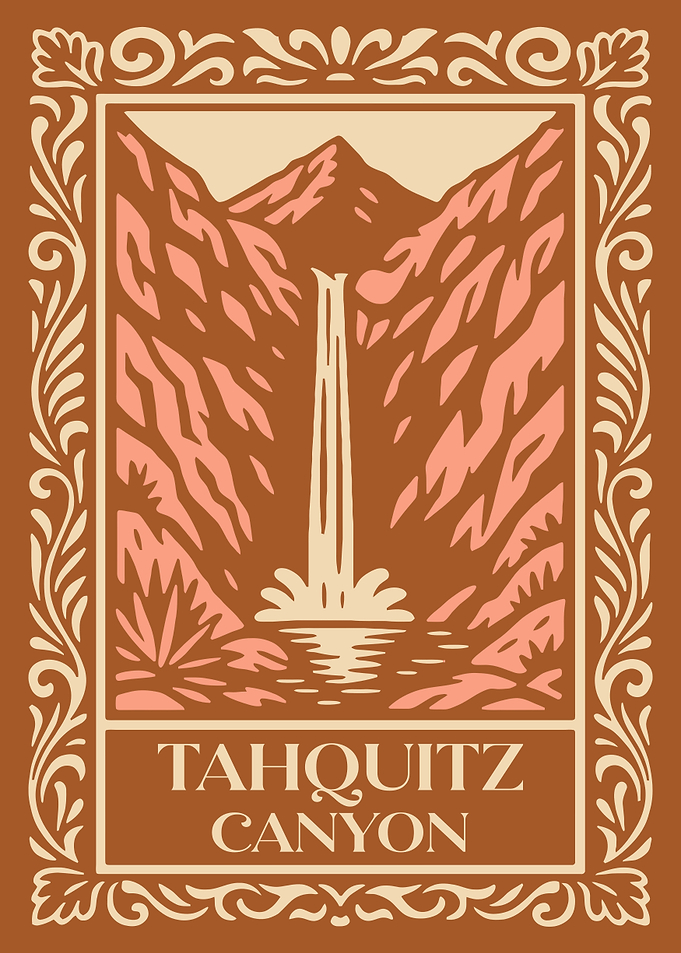 Tahquitz Canyon Waterfall Illustration