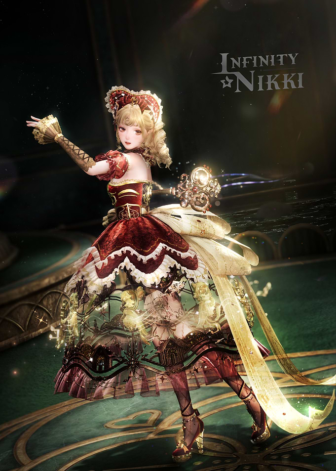 Infinity Nikki Character in Red Dress