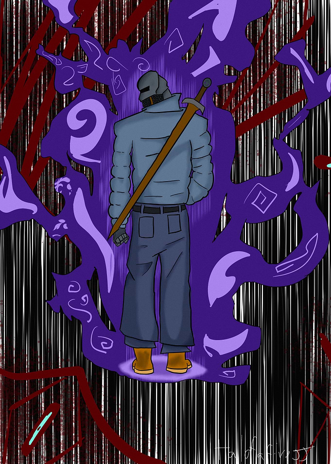 Mysterious Warrior with Sword