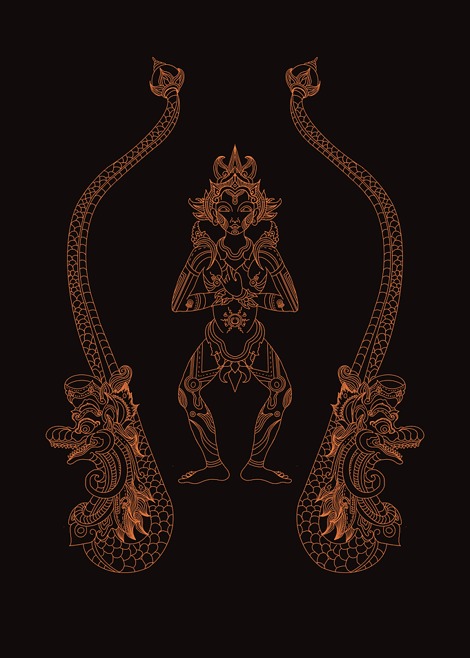 Balinese Dancer with Naga