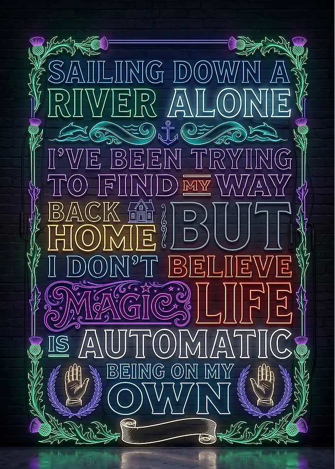 Neon Sign Text Art