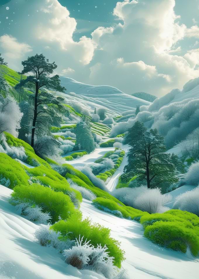 Winter Landscape with Greenery