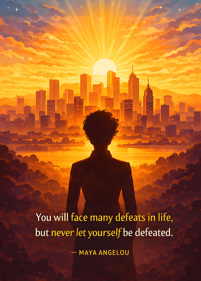 Silhouette facing city at sunset