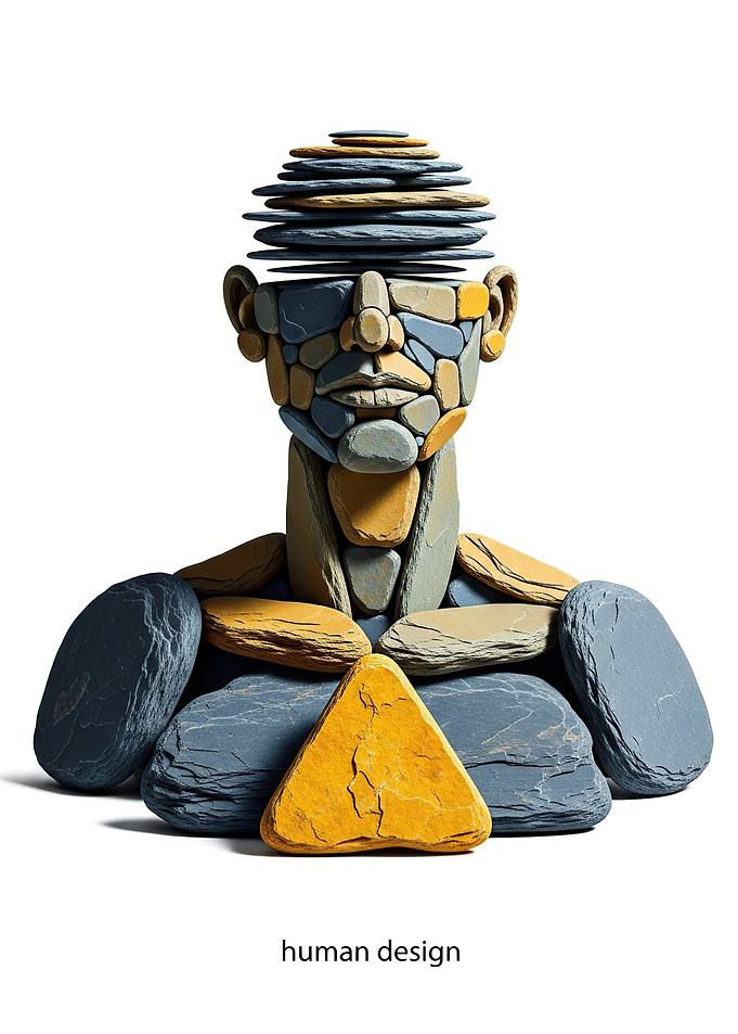 Human Design Sculpture Made of Stones