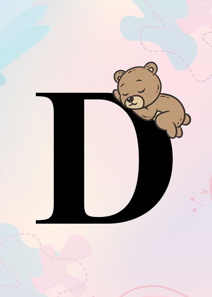Sleeping Bear on Letter D
