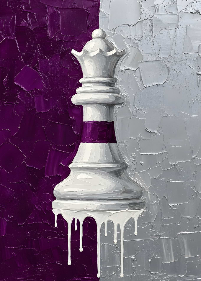 Dripping White Queen Chess Piece