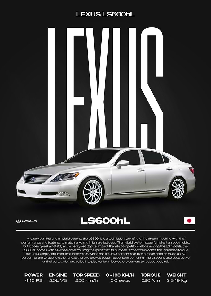 Lexus LS600hL Car Poster