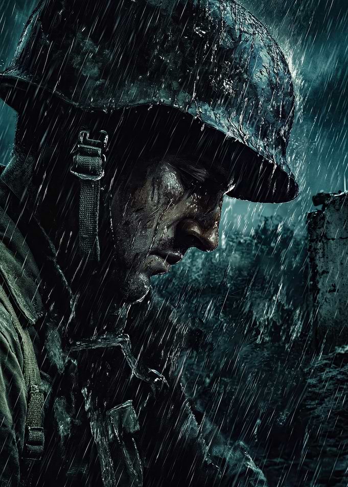 Soldier in the rain