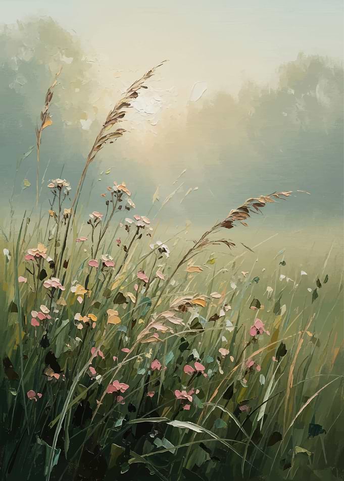 Impressionistic Meadow with Wildflowers
