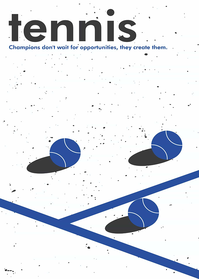 Tennis Court with Blue Balls