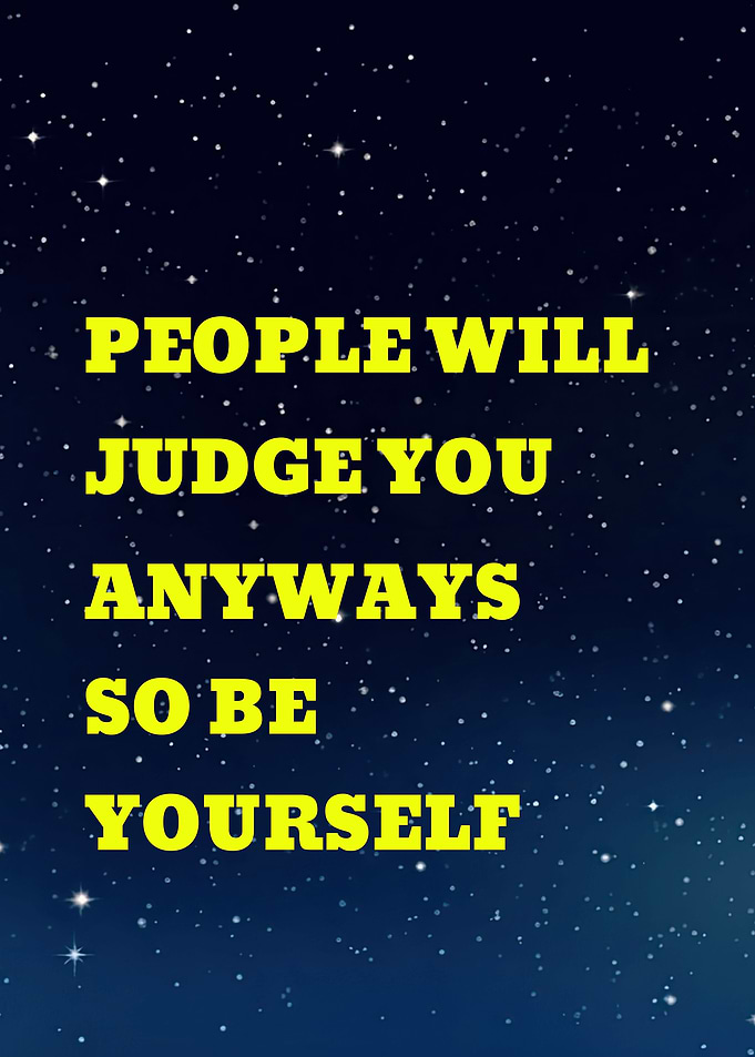 Be Yourself Quote on Starry Background