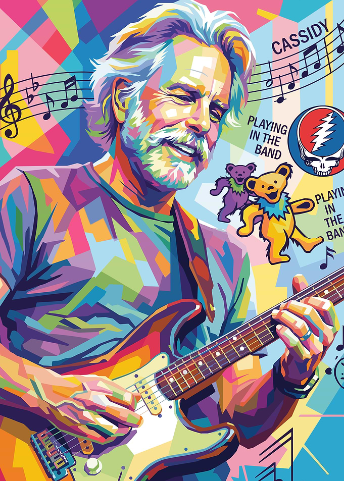 Bob Weir Playing Guitar Art
