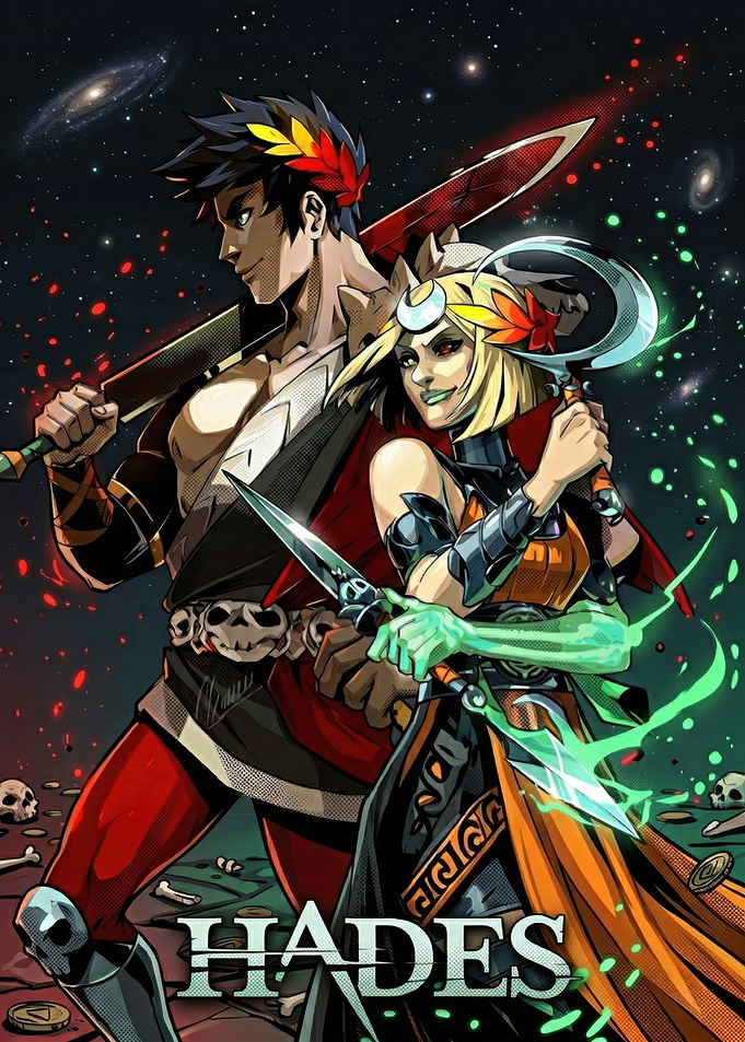 Hades Game Art with Characters