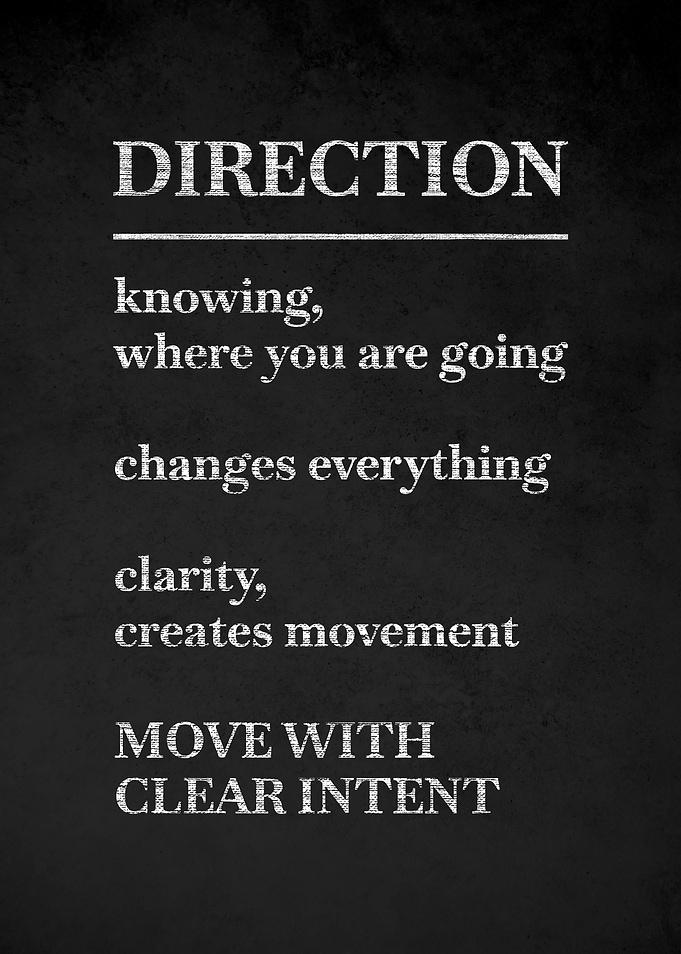 Direction Motivational Text Art