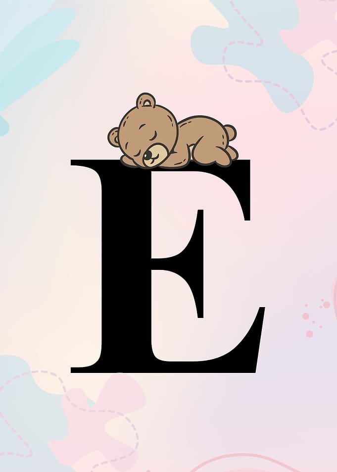 Sleeping Bear on Letter E