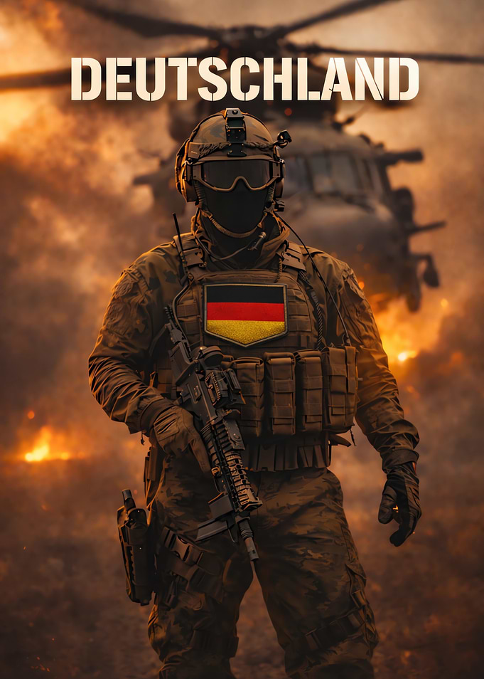 German Soldier in Combat