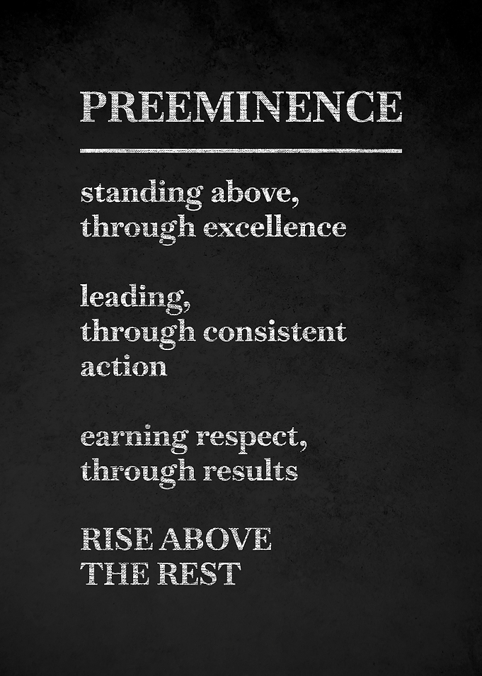 Preeminence Inspirational Text Art