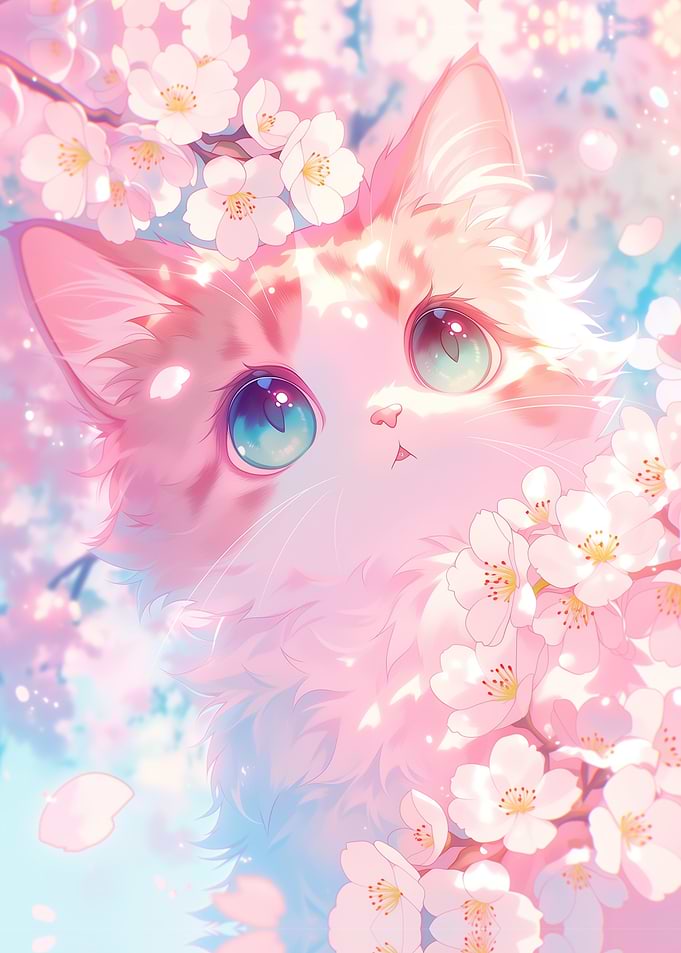 Cute Cat Among Cherry Blossoms ~ Sakura Neko ~ Anime