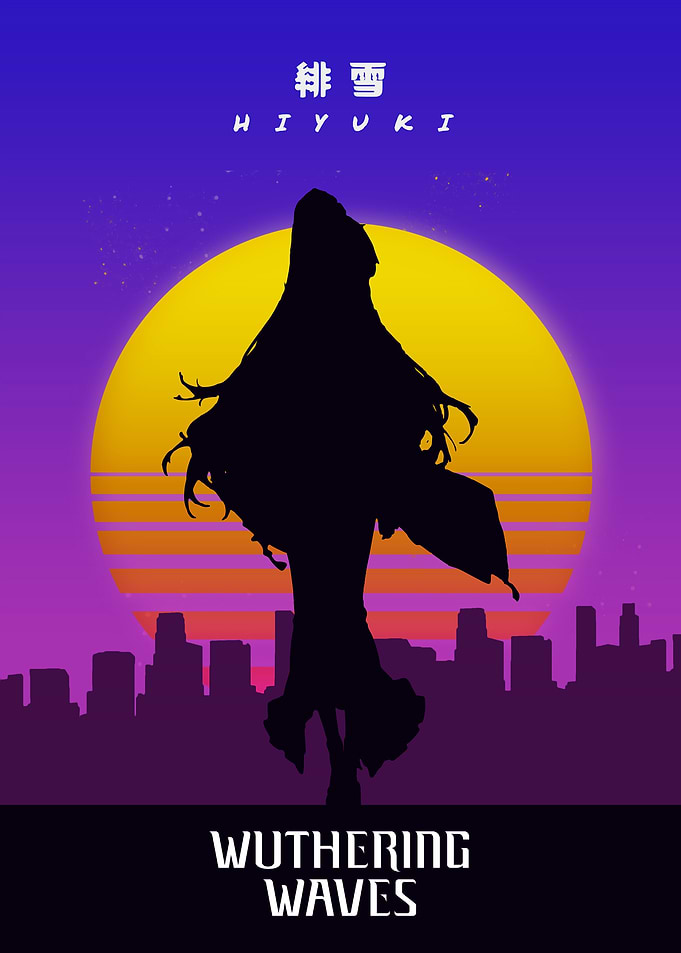 Wuthering Waves Hiyuki Retro Poster