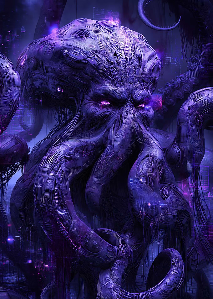 Cyberpunk Cthulhu Tentacle Monster