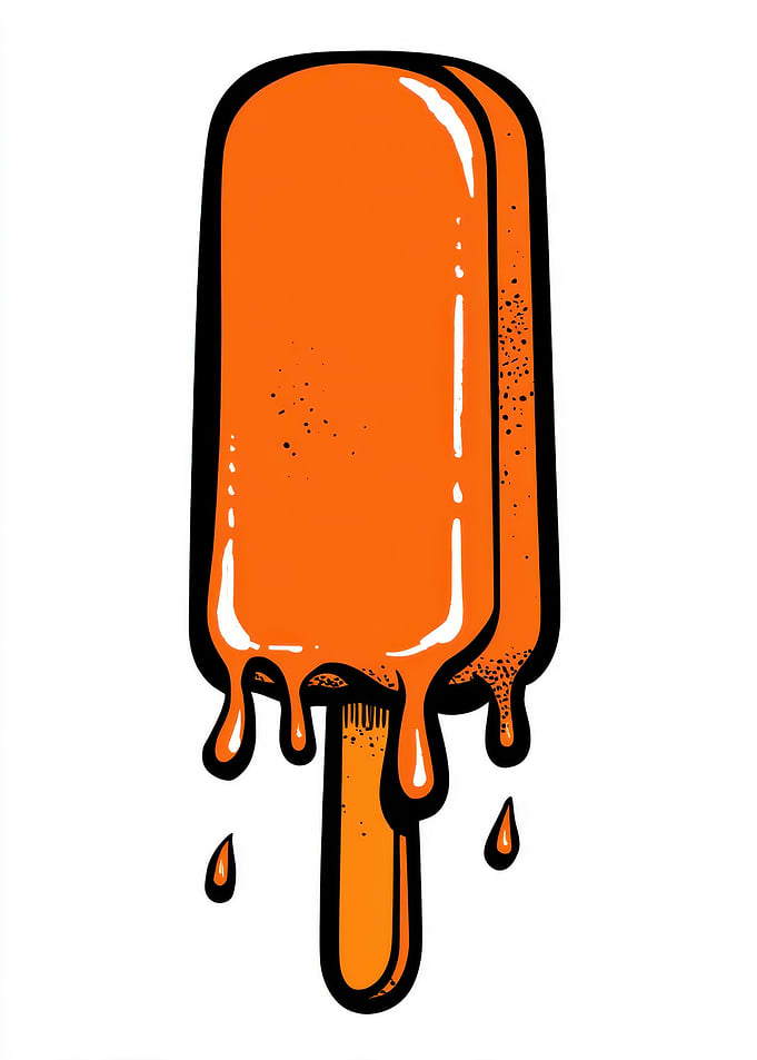 Orange popsicle melting
