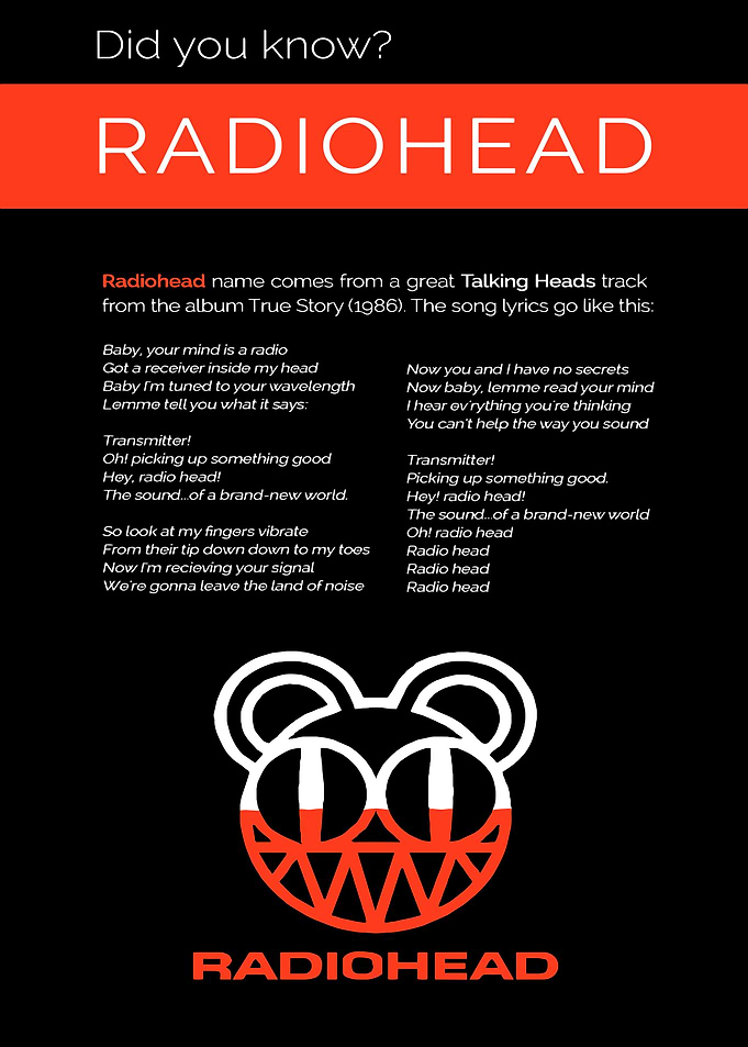 Radiohead Band Logo and Lyrics