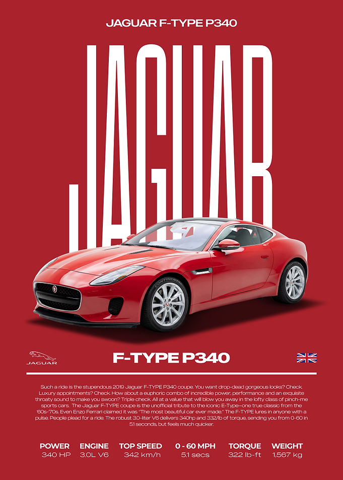 Jaguar F-Type P340 Car Poster