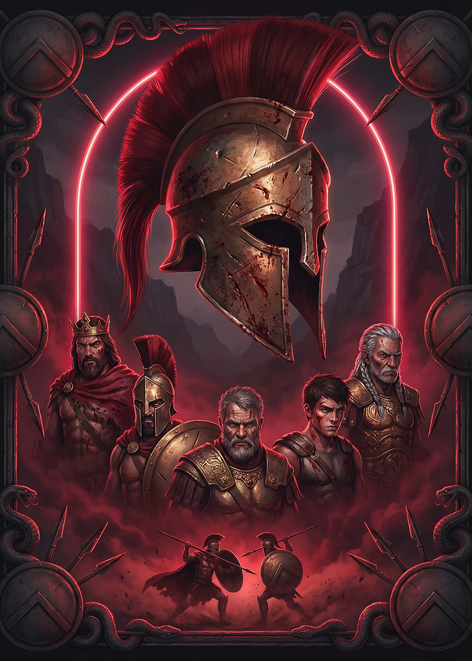 Spartan Warriors and Helmet