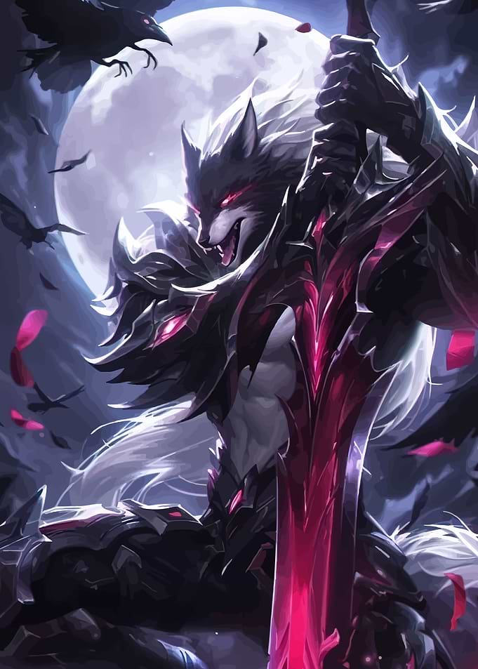 Werewolf Warrior with Bloody Sword