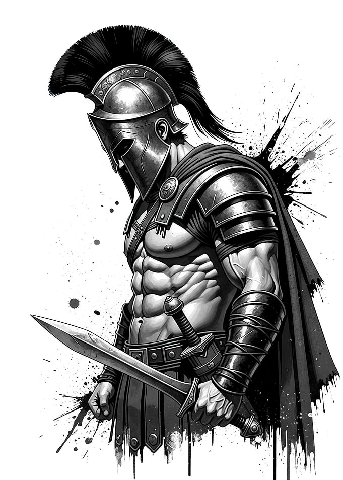 Spartan Warrior with Sword