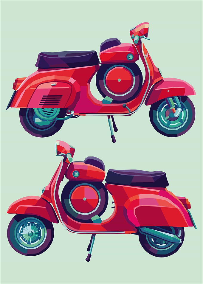 Two Red Scooters