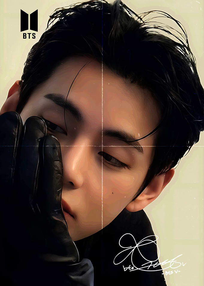 BTS V Portrait with Signature