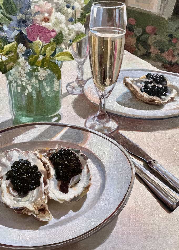 Champagne and Oysters with Caviar