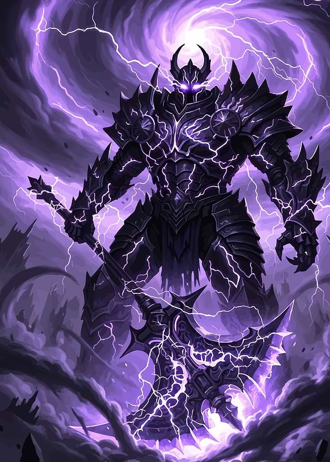 Dark Knight with Lightning Axe