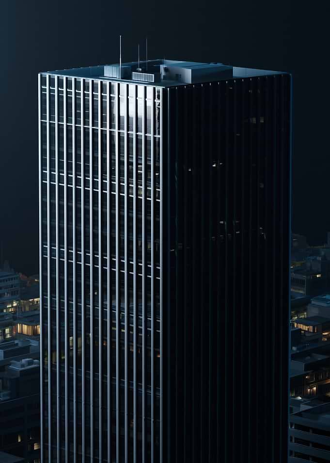 Modern Skyscraper at Night