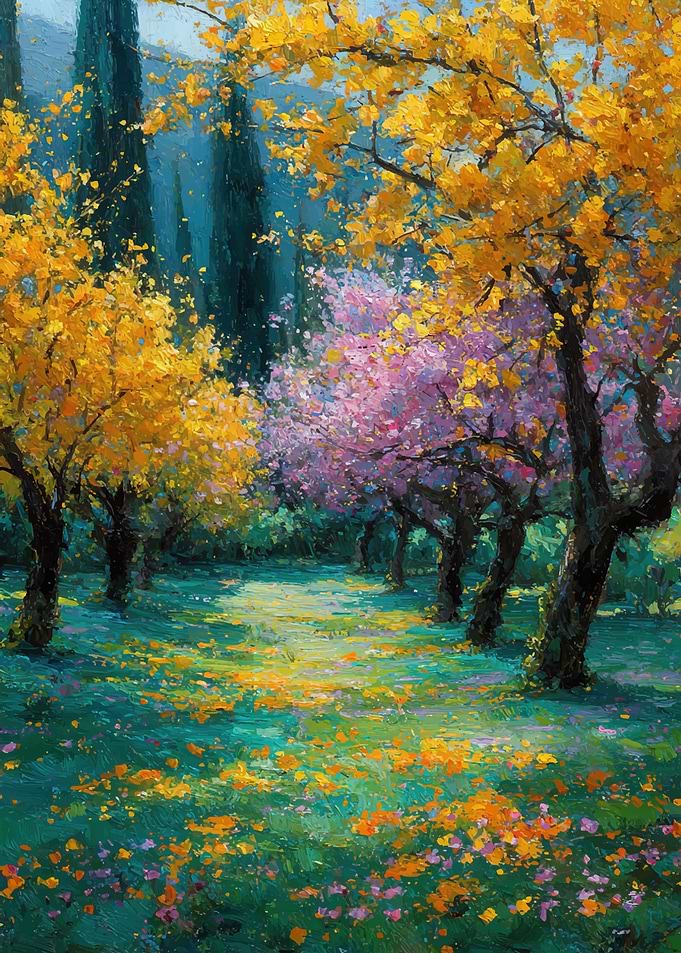 Autumn Orchard Path