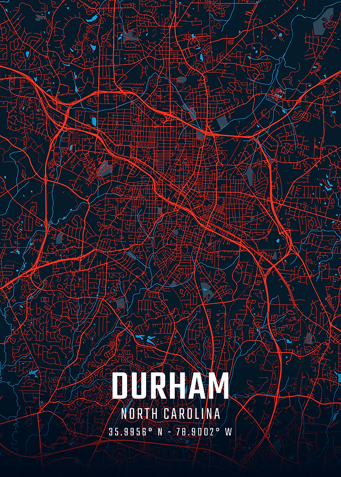 Durham North Carolina City Map