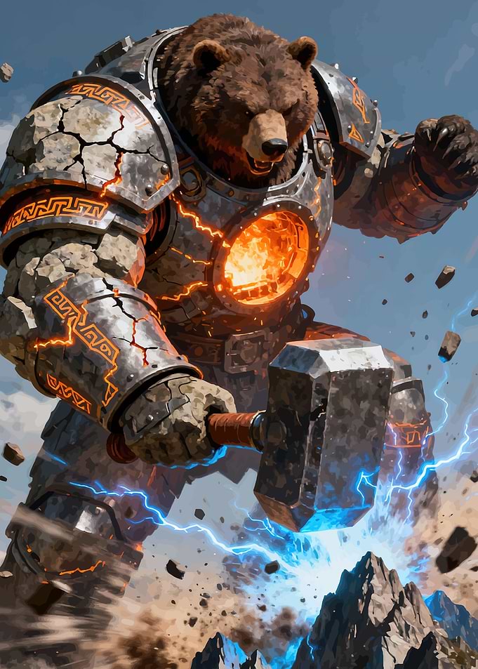 Bear Warrior with Hammer