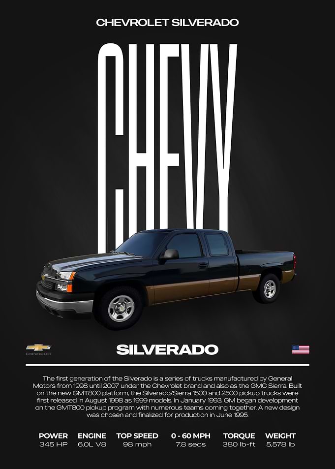 Chevrolet Silverado Car Poster