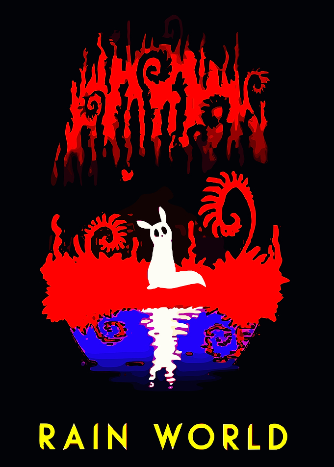 Rain World Slugcat Reflection Illustration