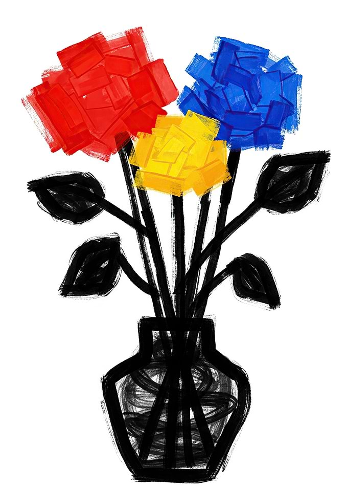 Abstract Flowers in a Vase