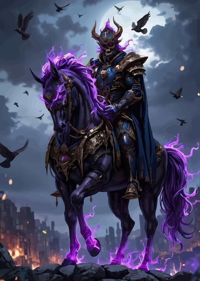 Undead Knight on Fiery Horse
