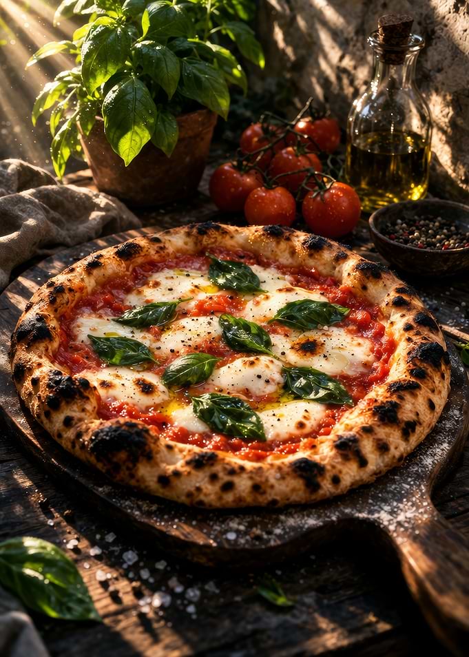 Neapolitan Pizza with Fresh Ingredients