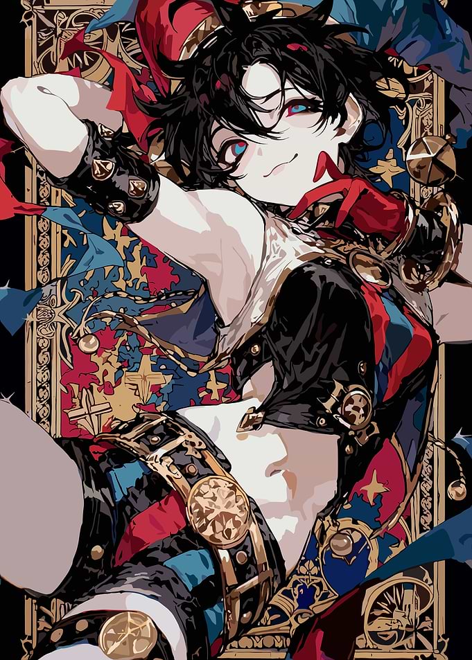Anime Jester Character Portrait