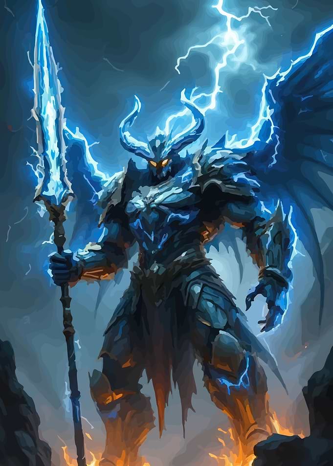Demonic Warrior with Lightning Spear